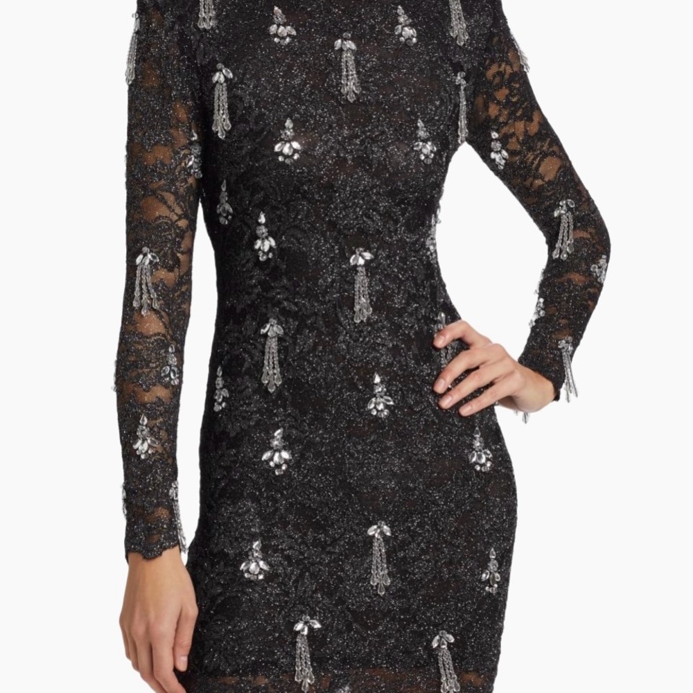 PatBO
Metallic Lace Hand-Beaded Minidress. Size 10. NWT - Picture 2 of 5